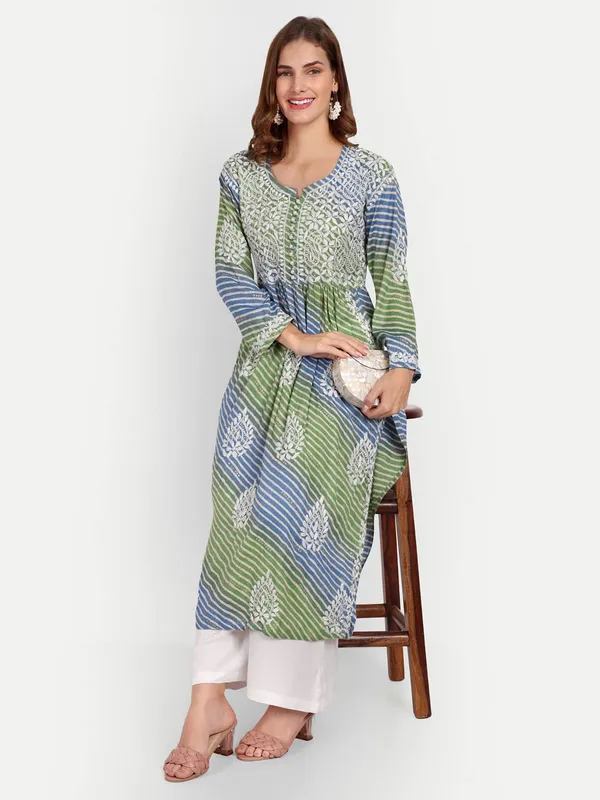 Blue_Lucknow_Chikankari_Hand_Embroidered_Kurta_Rayon