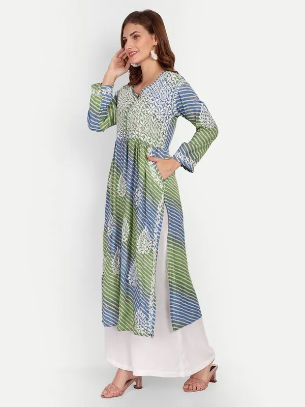 Blue_Lucknow_Chikankari_Hand_Embroidered_Kurta_Rayon