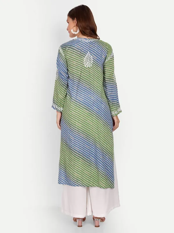 Blue_Lucknow_Chikankari_Hand_Embroidered_Kurta_Rayon