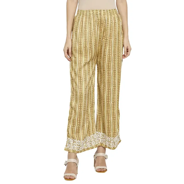 Sunshine_Yellow_Lucknowi_Chikankari_Hand_Embroidered_Long_Kurti_Palazzo_Set_Rayon_Slub