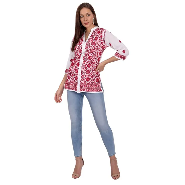 Maroon_Cotton_Straight_Kurti