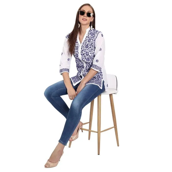 Royal_Blue_Cotton_Straight_Kurti