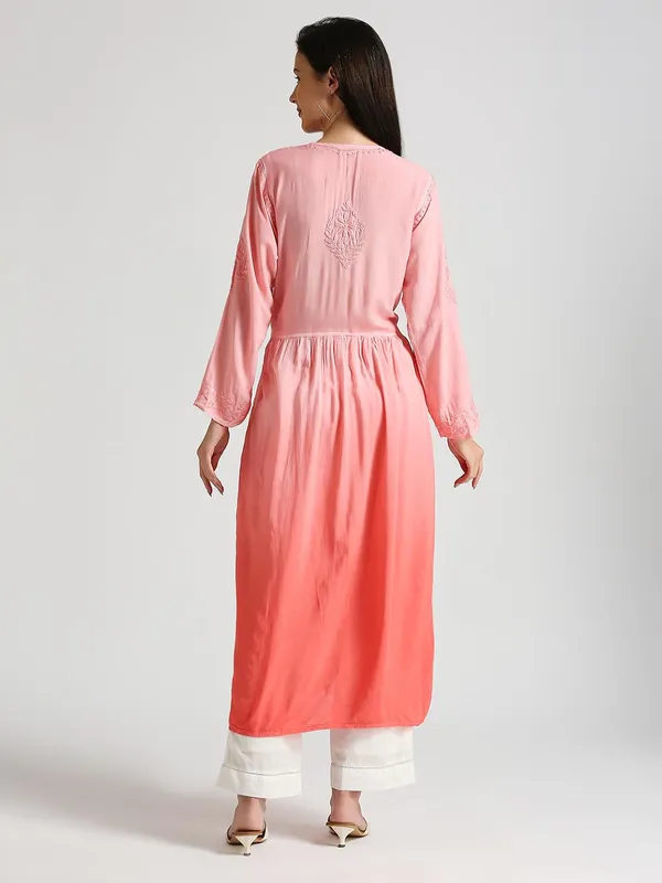 Coral_Lucknow_Chikankari_Hand_Embroidered_Kurta_Nyra_Cut_Cotton