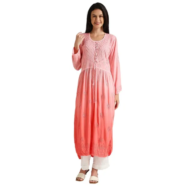Coral_Lucknow_Chikankari_Hand_Embroidered_Kurta_Nyra_Cut_Cotton