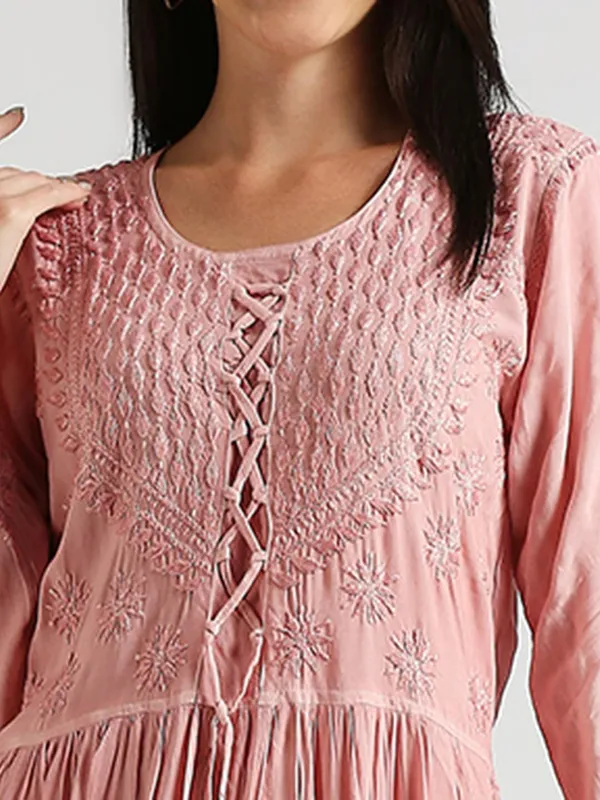 Multicolor_Lucknow_Chikankari_Hand_Embroidered_Kurta_Nyra_Cut_Cotton