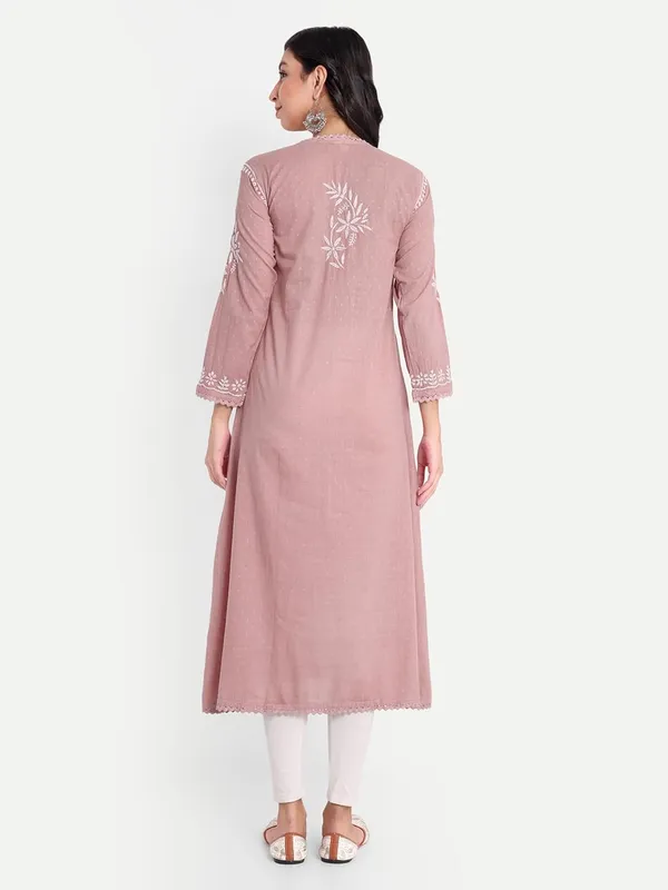 Fawn_Chikankari_Hand_Embroidered_Angrakha_Kurta_Pure_Cotton