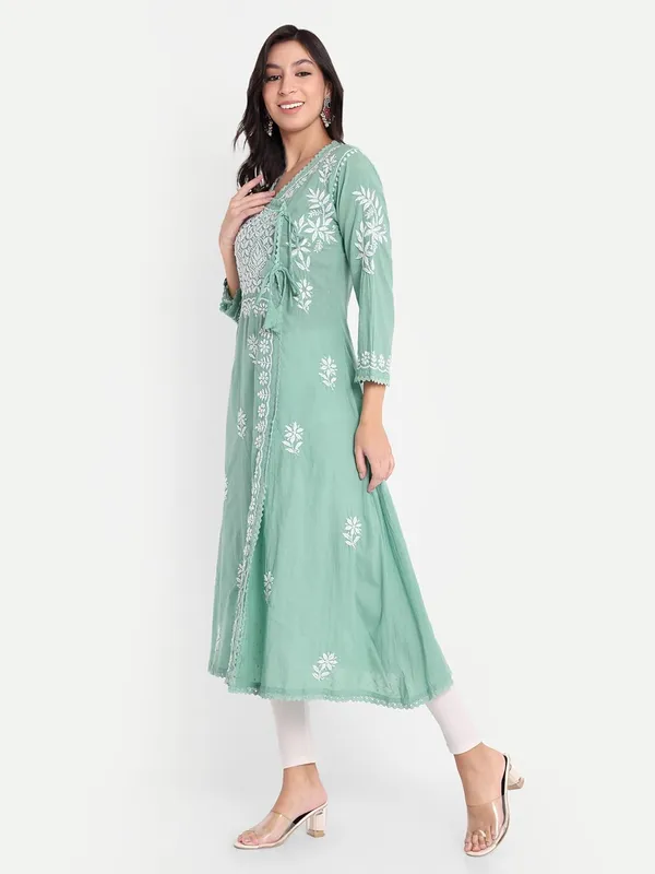 Sage_Green_Chikankari_Hand_Embroidered_Angrakha_Kurta_Pure_Cotton