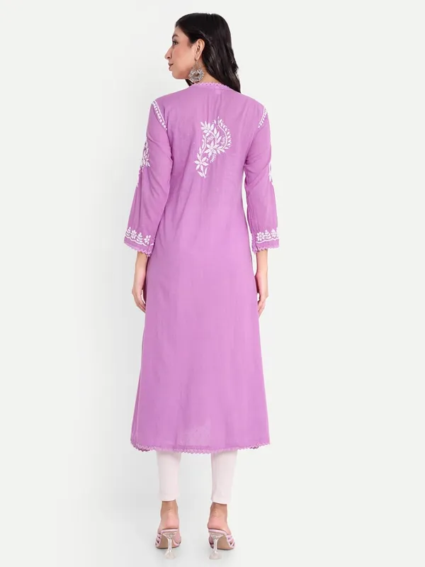 Lavender_Chikankari_Hand_Embroidered_Angrakha_Kurta_Pure_Cotton