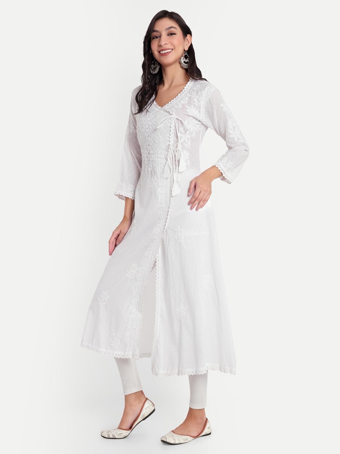Pristine_White_Chikankari_Hand_Embroidered_Angrakha_Kurta_Pure_Cotton