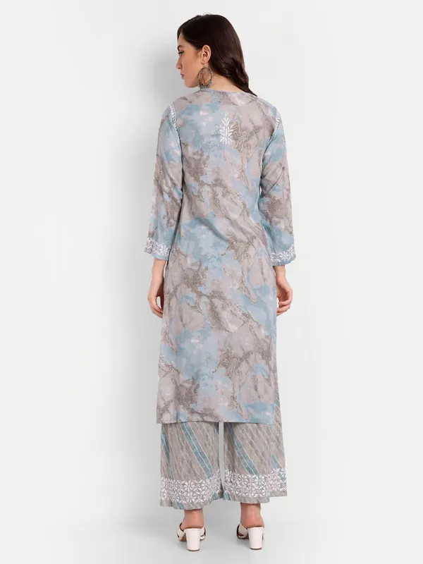 Grey_Lucknowi_Chikankari_Hand_Embroidered_Long_Kurti_Palazzo_Set_Rayon_Slub
