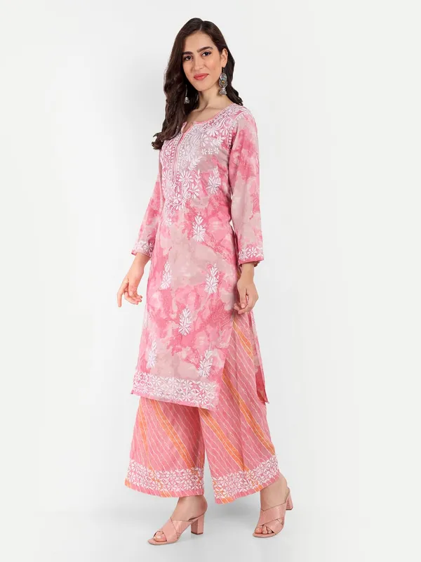 Pretty_Pink_Lucknowi_Chikankari_Hand_Embroidered_Long_Kurti_Palazzo_Set_Rayon_Slub