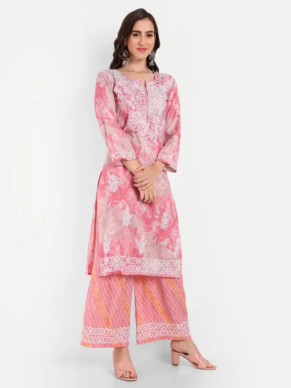 Pretty_Pink_Lucknowi_Chikankari_Hand_Embroidered_Long_Kurti_Palazzo_Set_Rayon_Slub