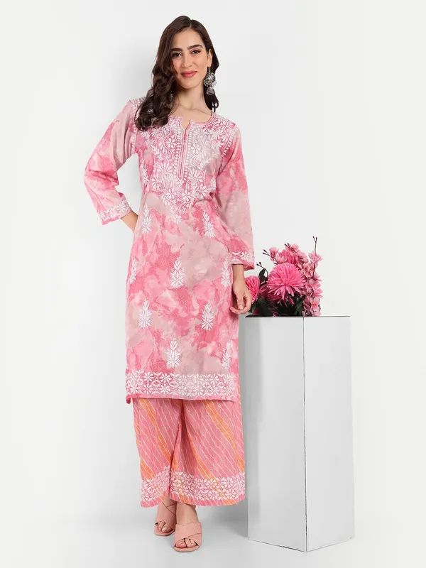 Pretty_Pink_Lucknowi_Chikankari_Hand_Embroidered_Long_Kurti_Palazzo_Set_Rayon_Slub