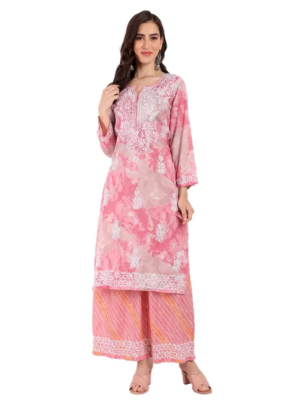 Pretty_Pink_Lucknowi_Chikankari_Hand_Embroidered_Long_Kurti_Palazzo_Set_Rayon_Slub