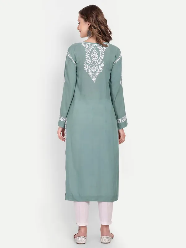 Sage_Green_Lucknow_Chikankari_Hand_Embroidered_Kurta_Cotton