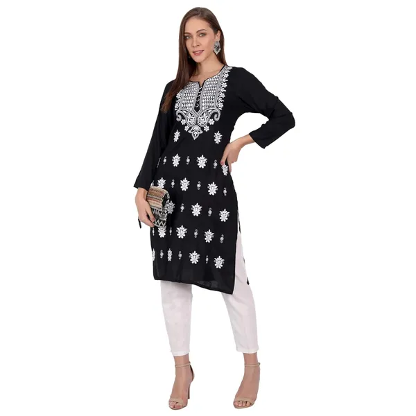 Charismatic_Black_Embroidered_Long_Kurti_Rayon