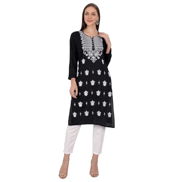 Charismatic_Black_Embroidered_Long_Kurti_Rayon