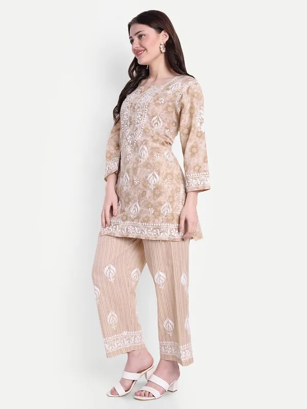 Beige_Chikankari_Hand_Embroidered_Co-Ord_Set_Cotton_Blend