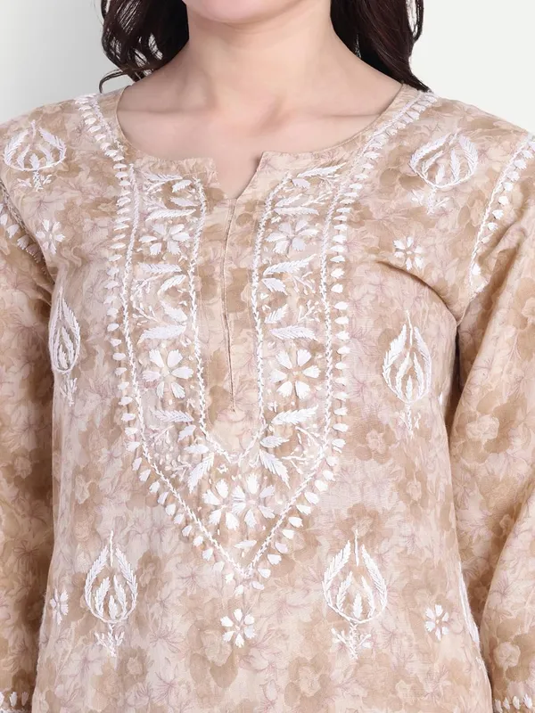 Beige_Chikankari_Hand_Embroidered_Co-Ord_Set_Cotton_Blend