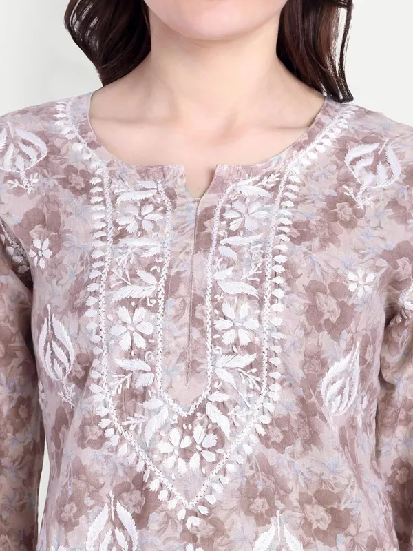Wine_Chikankari_Hand_Embroidered_Co-Ord_Set_Cotton_Blend