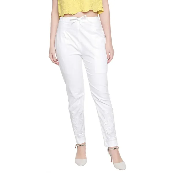 Indiankala4u Supreme Black Slim Fit Cotton Cigarette Pants Price in India