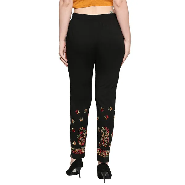 Supreme_Black_Cigarette_Pants_Palazzo_Salwar_Chikankari_Hand_Embroidered_Lycra_Cotton