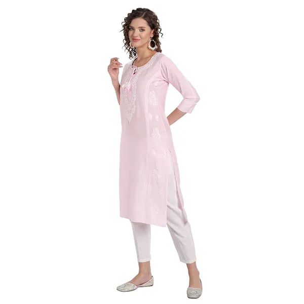 Pretty_Pink_Lucknow_Chikankari_Hand_Embroidered_Long_Kurti_Chanderi_Silk