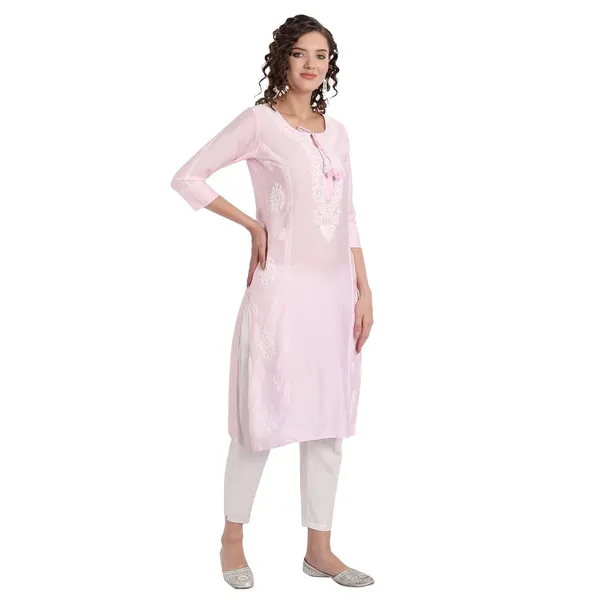 Pretty_Pink_Lucknow_Chikankari_Hand_Embroidered_Long_Kurti_Chanderi_Silk