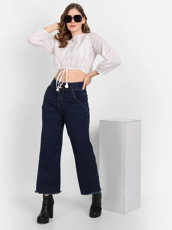 Pristine_White_Lucknow_Chikankari_Hand_Embroidered_Crop_Top_With_Tie_Ups_Cotton