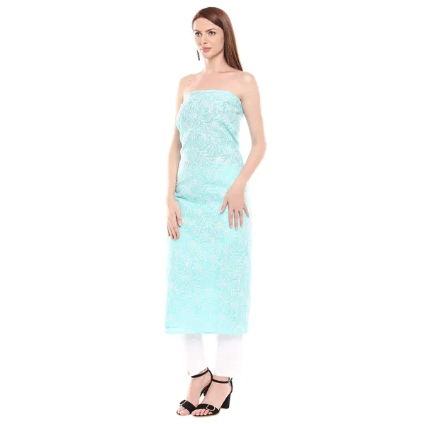 Azure_Lucknow_Chikankari_Hand_Embroidered_Dress_Material_For_Kurta_Cotton_Free_Size