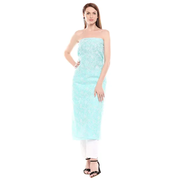 Azure_Lucknow_Chikankari_Hand_Embroidered_Dress_Material_For_Kurta_Cotton_Free_Size