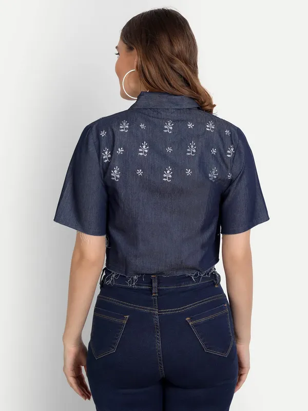 Blue_Lucknow_Chikankari_Hand_Embroidered_Crop_Top_Denim_Jacket