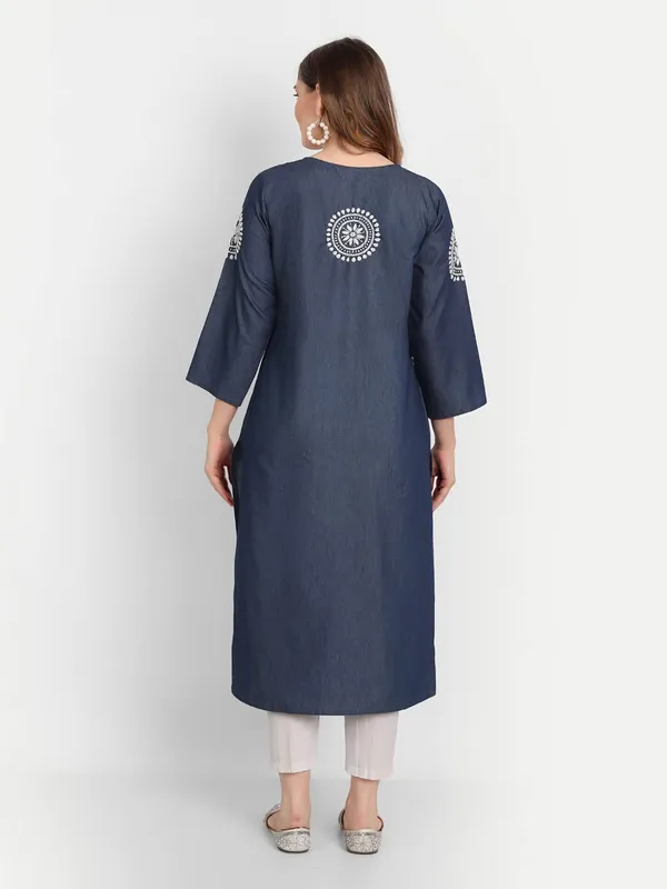 Indigo_Lucknow_Chikankari_Hand_Embroidered_Long_Kurta_Denim