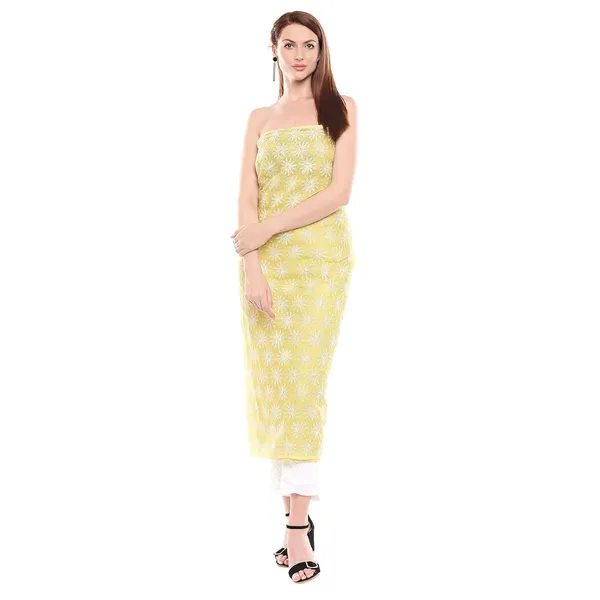Olive_Lucknow_Chikankari_Hand_Embroidered_Dress_Material_For_Kurta_Cotton_Free_Size