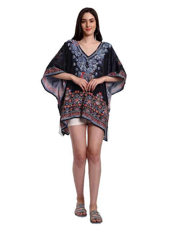 Charismatic_Black_Chikankari_Hand_Embroidered_Tops_Short_Kurti_Blouse_Poly_Silk