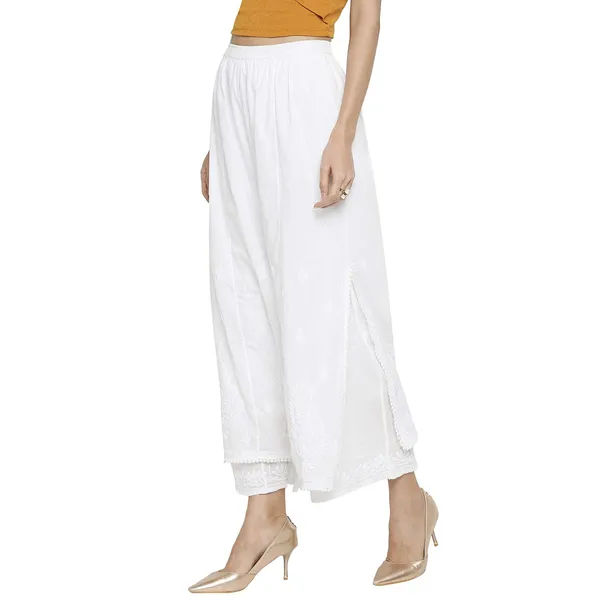 Pristine_White_Cotton_Pants_Loose_Legging_Salwar_Chikankari_Hand_Embroidered_Layered_Palazzo