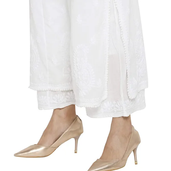 Pristine_White_Cotton_Pants_Loose_Legging_Salwar_Chikankari_Hand_Embroidered_Layered_Palazzo