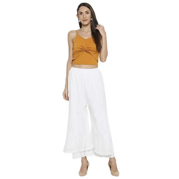 Pristine_White_Cotton_Pants_Loose_Legging_Salwar_Chikankari_Hand_Embroidered_Layered_Palazzo
