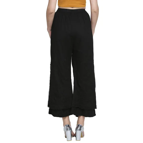 Charismatic_Black_Pants_Legging_Salwar_Chikankari_Hand_Embroidered_Layered_Palazzo_Cotton