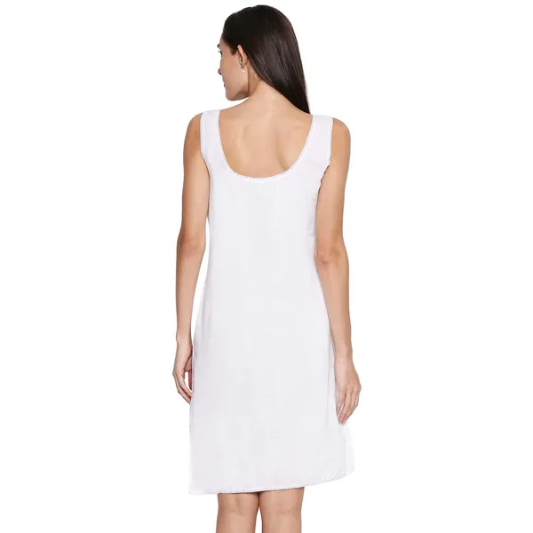 Black&White_Cotton_Rich_Soft_Camisole_Long_Knee_Length_Inner_Kurti/Suit_Slip/Under_Shirt_With_High_Side_Slits