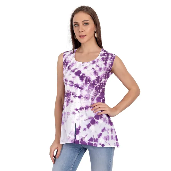 Purple_Lucknow_Chikankari_Hand_Embroidered_Tie_Dye_Kurta_Top_Blouse_Short_Kurtis