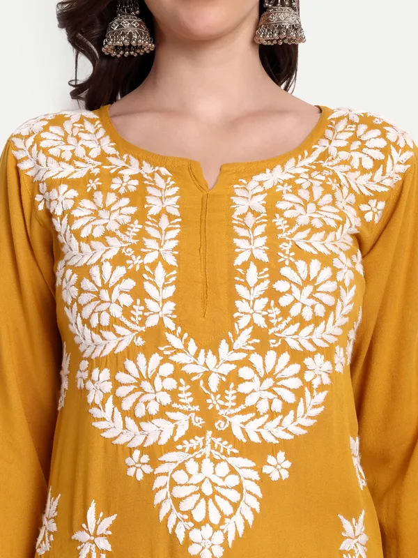 Indiankala4u_Chikanakri_Hand_Embroidered_Long_Kurta_Palazzo__Co_Ord_Set