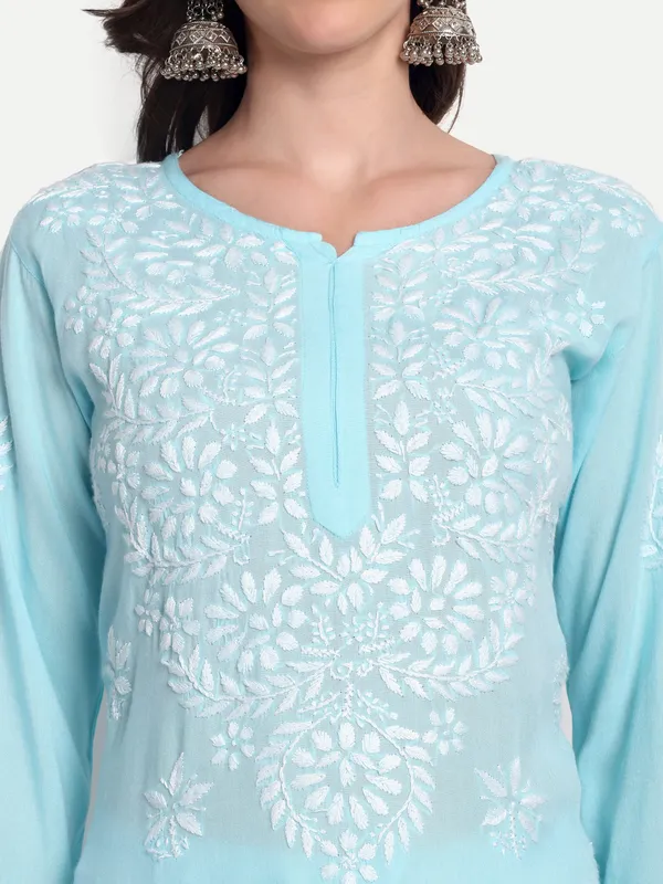 Indiankala4u_Chikanakri_Hand_Embroidered_Long_Kurta_Palazzo__Co_Ord_Set