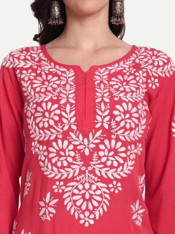 Indiankala4u_Chikanakri_Hand_Embroidered_Long_Kurta_Palazzo__Co_Ord_Set
