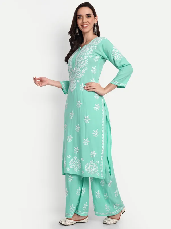 Indiankala4u_Chikanakri_Hand_Embroidered_Long_Kurta_Palazzo__Co_Ord_Set