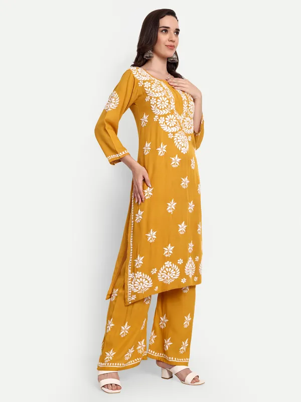 Indiankala4u_Chikanakri_Hand_Embroidered_Long_Kurta_Palazzo__Co_Ord_Set