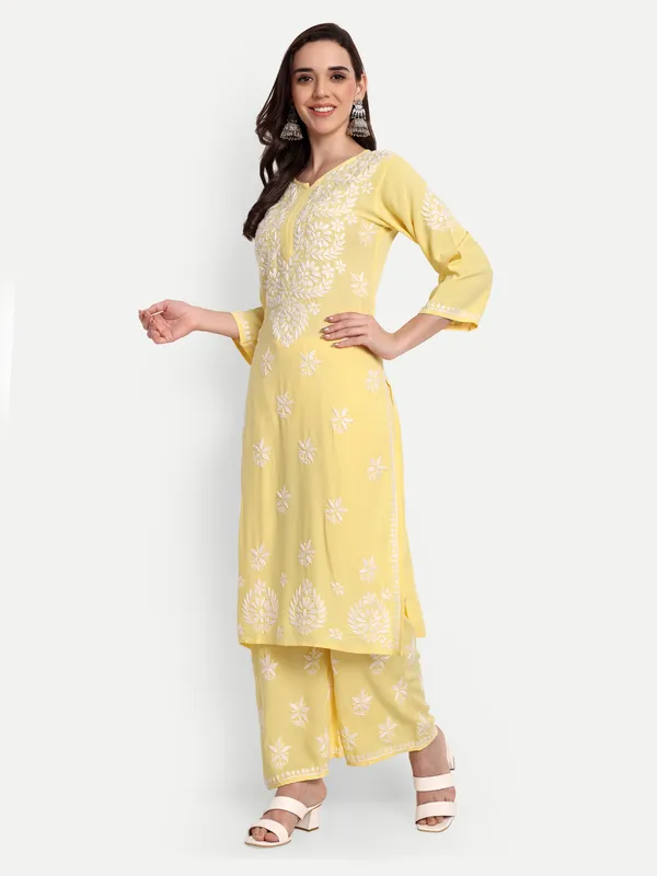 Indiankala4u_Chikanakri_Hand_Embroidered_Long_Kurta_Palazzo__Co_Ord_Set