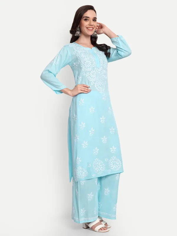 Indiankala4u_Chikanakri_Hand_Embroidered_Long_Kurta_Palazzo__Co_Ord_Set
