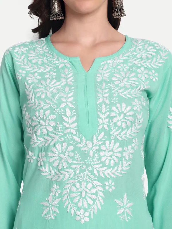 Indiankala4u_Chikanakri_Hand_Embroidered_Long_Kurta_Palazzo__Co_Ord_Set