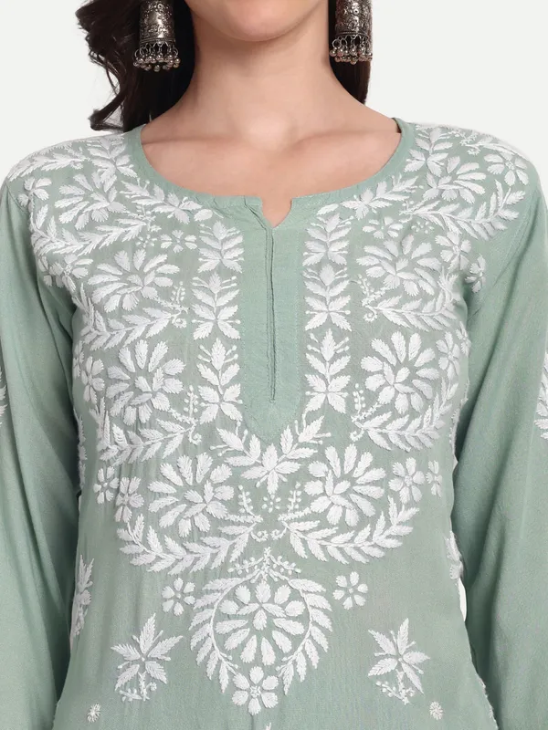 Indiankala4u_Chikanakri_Hand_Embroidered_Long_Kurta_Palazzo__Co_Ord_Set
